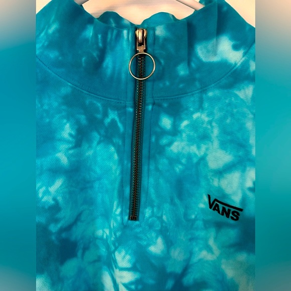 Vans | Cropped Quarter Zip Sweatshirt | Enamel Blue - Picture 5 of 9